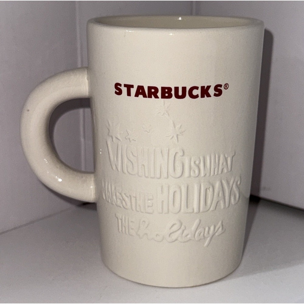 Starbucks Collectible Holiday Christmas Wish White Coffee Tea 10oz Mug Cup 2010